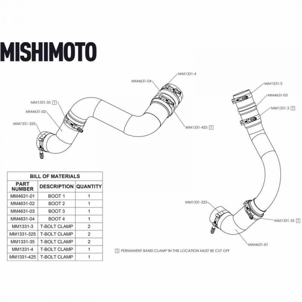 2019-2022 Ram Diesel Mishimoto Intercooler Boot Kit