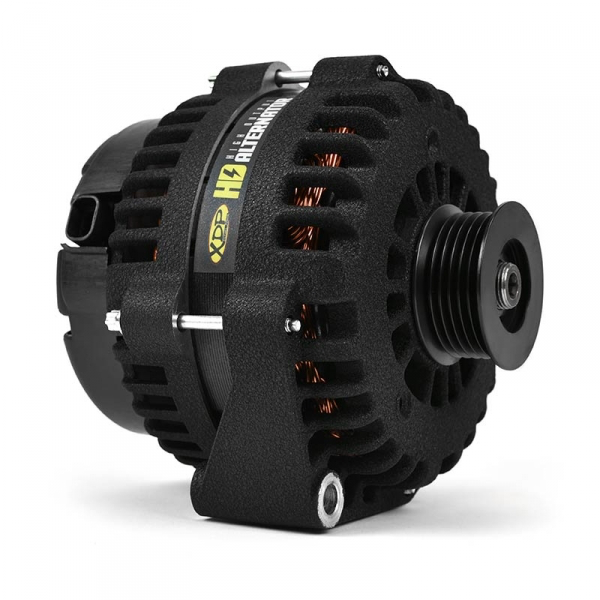 2007.5-2010 GM 6.6L Duramax LMM Wrinkle Black HD High Output Alternator XD351