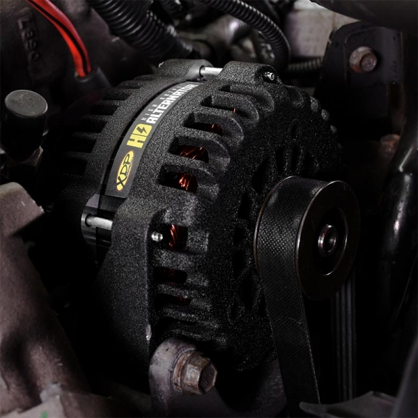 2007.5-2010 GM 6.6L Duramax LMM Wrinkle Black HD High Output Alternator XD351