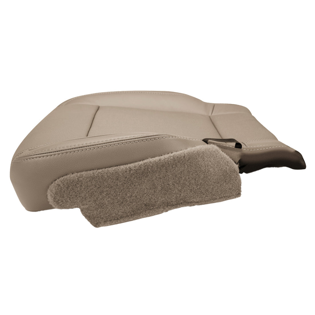 2017-2018 Lariat - Super Crew - Front Row Passenger Side Bottom Cover - Medium Light Camel - OEM Config. Leather/Vinyl - Compatible with Heated & Cooled Seats. Matches OEM Part # GL3Z-1662900-AL