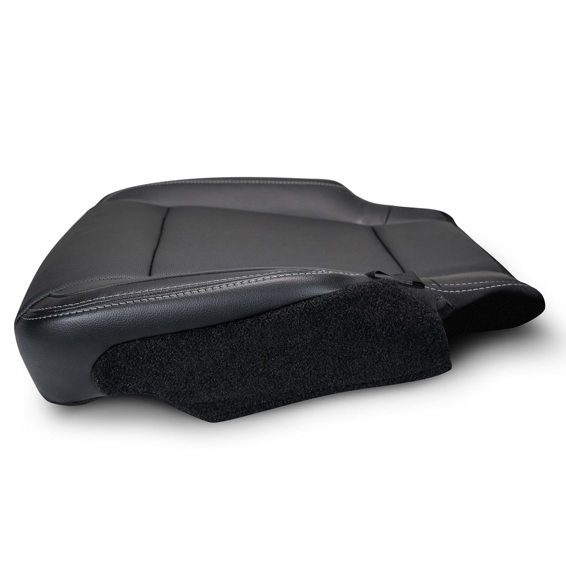 2017-2018 Lariat - Super Crew - Front Row Passenger Side Bottom Cover - Ebony - OEM Config. Leather/Vinyl - Compatible with Heated & Cooled Seats. Matches OEM Part # GL3Z-1662900-AK