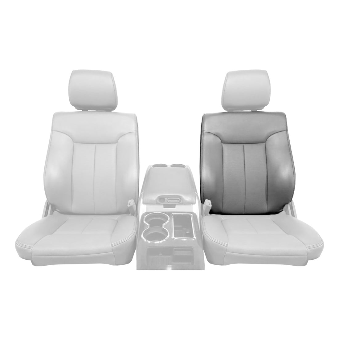 2012-2016 Lariat - Front Row Driver Side Top Cover - Adobe OEM Material Config. Leather/Vinyl - Heated and Cooled Seats with Airbag