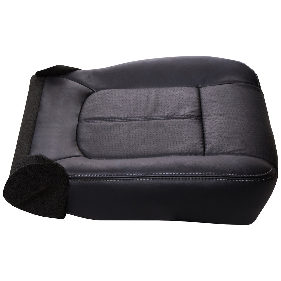 2012-2016 Lariat - Front Row Passenger Side Bottom Cover - Charcoal Black OEM Material Config. Leather/Vinyl - Heated and Cooled Seats