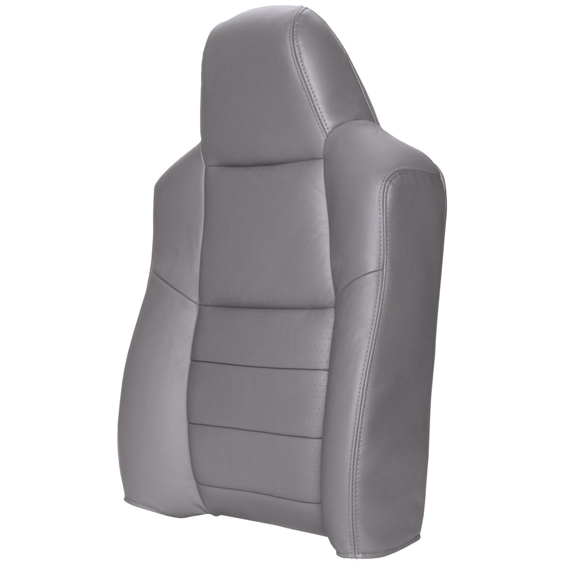 2002-2007 Crew Cab Lariat - Driver Top Cover - Medium Flint - OEM Material Config. Leather/Vinyl with Ford Euro Perf Center Inserts - and Vinyl with Vinyl Pocket on Back