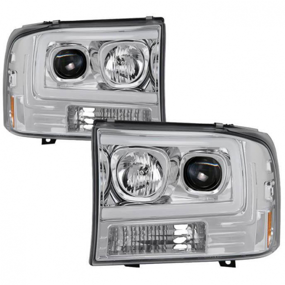 1999-2004 Spyder Chrome Projector Headlights With Light Bar DRL 5084675