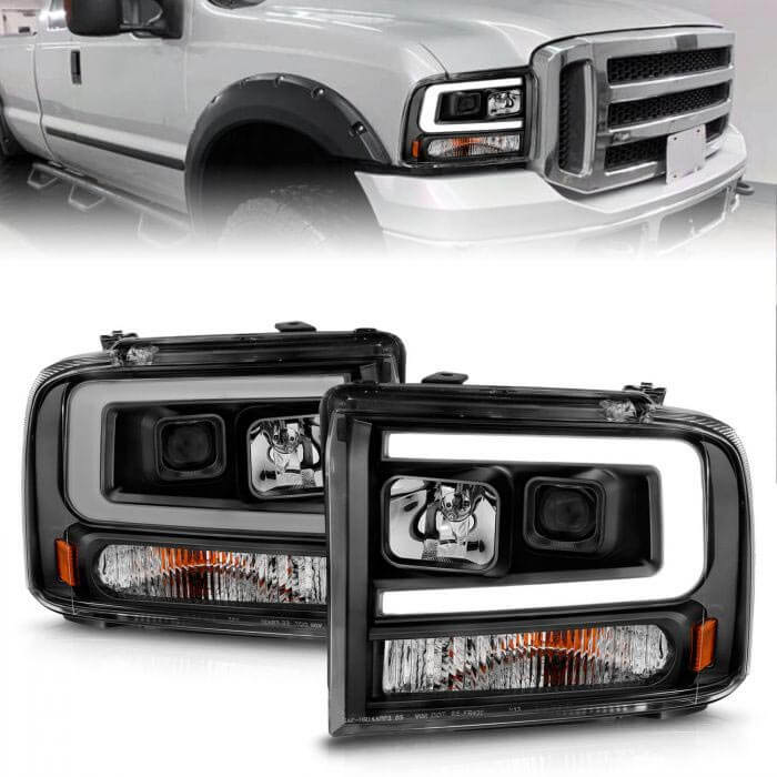 2005-2007 Anzo Black Plank Style Projector Headlights 111551