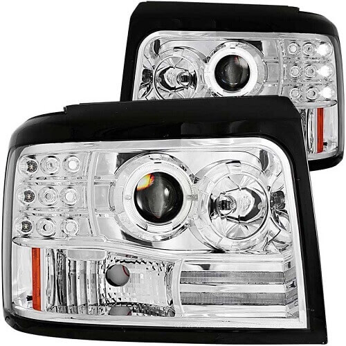 1992-1997 F-150,F250,F350, Bronco Anzo Chrome Projector Headlights