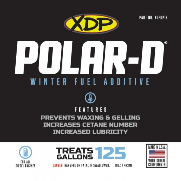 Diesel Fuel Additive Polar-D Winter Formula All Diesel Engines 16 Oz Bottle Treats 125 Gallons XDP