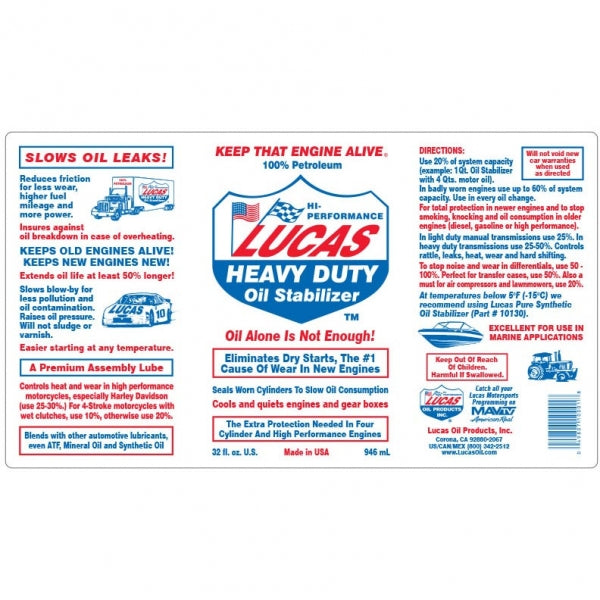 Lucas Oil Heavy Duty Oil Stabilizer 32oz 10001