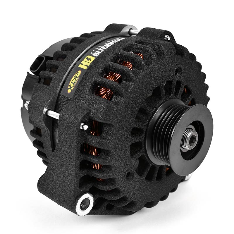 2007.5-2010 GM 6.6L Duramax LMM Wrinkle Black HD High Output Alternator XD351