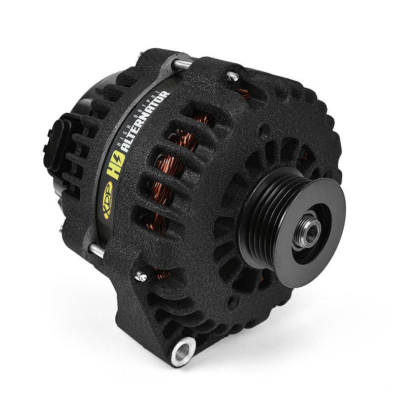 2001-2007 GM 6.6L Duramax Wrinkle Black HD High Output Alternator XD355