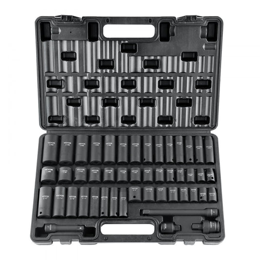 VEVOR 3/8" Drive SAE 48 Piece Socket Set