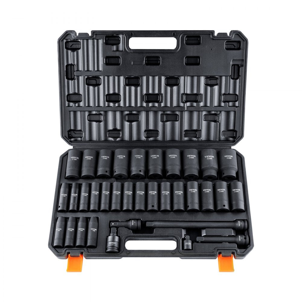 VEVOR 1/2" Drive Metric 34 Piece Socket Set